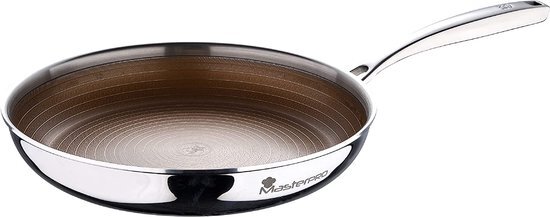 MasterPro Giro 3-20 x 3.8 cm Stainless Steel Frying Pan, Non-Stick, Ergonomic Handle, Induction Suitable, Toxic Free, PFOA-Free, Gold Details