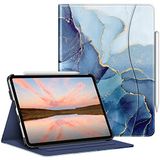 FINTIE Beschermhoes voor iPad Pro 11 inch 2022/2021 (4e / 3e generatie), beschermhoes met meerdere hoeken, bescherming ook voor iPad Pro 11 pocues 2020/2018 (2e / 1e generatie), oceaanmarmer