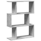 VidaXL Kamerscherm / Boekenkast - 3-laags - 70x24x97 cm - Hout - Betongrijs