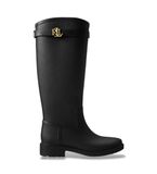 Lauren Ralph Lauren Portiah Black Rubber Rain Boots (38)