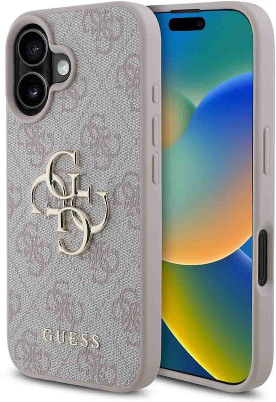 Guess iPhone 16 Backcover hoesje 4G PU Big Logo - Roze