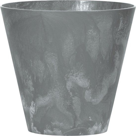Prosperplast Kunststof bloempot betonlook - 30 cm - Grijs