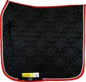 HKM Zadeldek -Equestrian- zwart/rood Dressuur