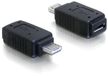 DeLOCK Adapter USB micro-A+B female to USB micro A-male - Zwart