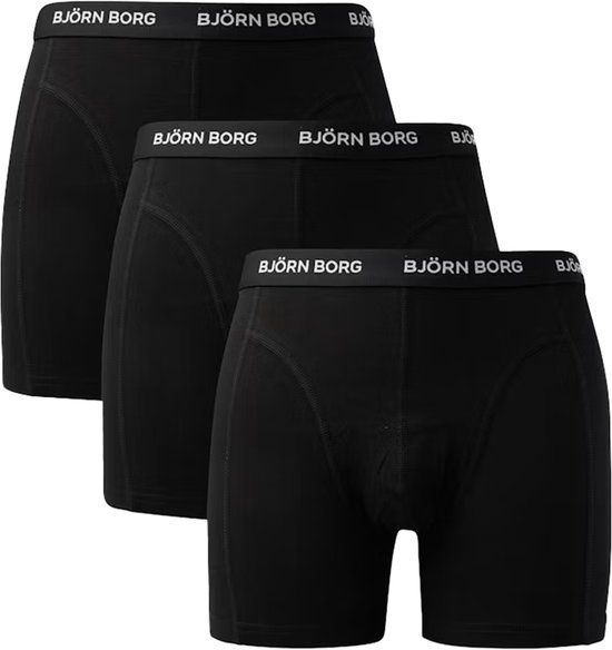 Björn Borg Bjorn Borg Solid Essential Boxershorts 3-Pack - Zwart - Maat S