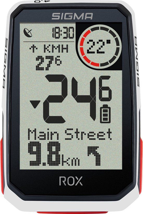 Sigma ROX 4.0 GPS Fietscomputer Set - Wit - incl. HR + Cadanssensor + Overclamp Butler