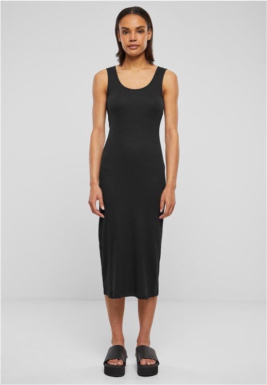 Urban Classics Rib Dames Maxi-jurk - zwart - XS