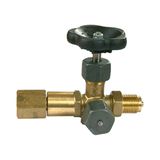 Riegler Manometer-afsluitklep, plug - draaibare mof, DIN 16271, vorm B, van messing, G 1/2, PN 250 bar, SW 27, max. 120 °C.