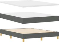 vidaXL Boxspring bed met matras Donkergrijs 200 x 140 cm Stof