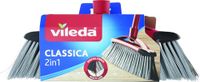 Vileda Classica 2-in-1 kamer-bezem, reservekop voor bezem met steel, ideaal voor de opname van stof en haar, grijs
