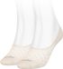 Calvin Klein Footie High Cut Diamond (2-pack) - dames onzichtbare sokken - beige