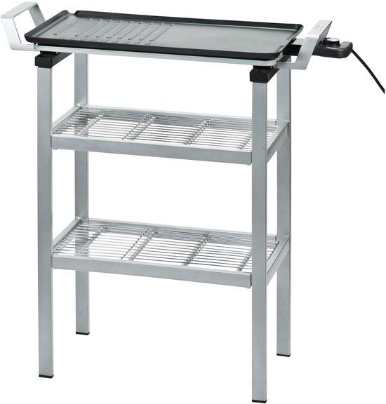 BOURGINI Classic Duo Multi Plate Outdoor - Bak/Grill apparaat - 56x30 cm - Zwart/Zilver