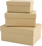 DocRod LLC Papermania Nesting Boxes - Rectangle (S/M/L) Beige