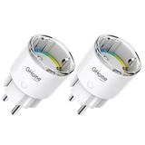 GHome Smart Stopcontact, Wi-Fi Stopcontact, Spraakbesturing met Alexa/Google Home, Energiebewaking, Mini-Timer, Afstandsbediening Via App, 2500 W 10 A, 2 Stukken