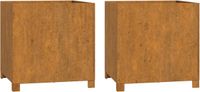 vidaXL Plantenbakken met poten, 2 stuks, roestig, 50x50x50 cm, cortenstaal