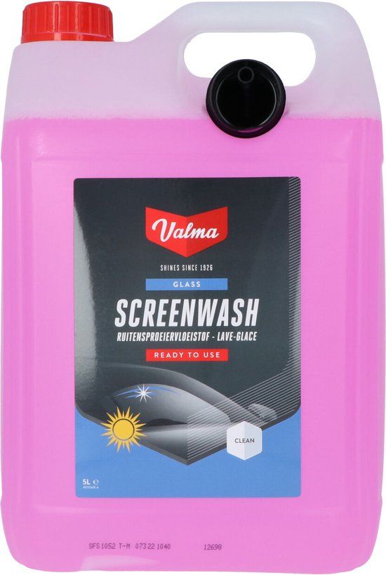 Valma Ruitensproeiervloeistof Zomer 5L - Verwijdert Insecten, Vuil en Vet - Voor Kristalheldere Ruiten