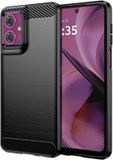 Techsuit Hoesje geschikt voor Motorola Moto G55 - Carbon Silicone Back Cover - Zwart