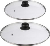 Secret de Gourmet - Set de 2 couvercles de casserole universels en verre - pour casseroles de dia 16 et 20 cm