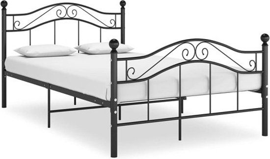 vidaXL Bedframe metaal zwart 120x200 cm