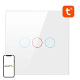 Avatto Interrupteur intelligent avec WiFi, TS02-EU-W3, 3 voies, TUYA (Blanc)