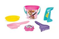 Wader 81137 - Paw Patrol zandspeelset met 3,4 L emmer, zeef, zandmolen, schep, hark en zandvormpjes, 6-delig, voor kinderen vanaf 12 maanden, als cadeau voor creatief spelen