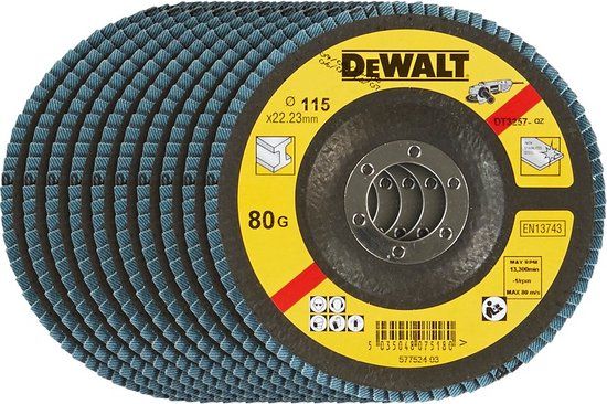 DeWALT DT3257 Lamellenschijf gebogen 115mm K80 - 80 korrel