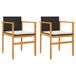 VidaXL Tuinstoelen 2 stuks met kussens, polyrattan en massief acaciahout, crème/wit