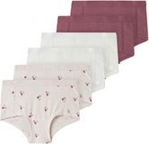 NAME IT Meisjes Hipster 6-Pack Gebloemd Mauve Morn Katoen/Elastaan Maat 116
