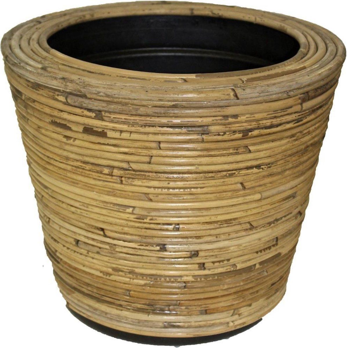 Van der Leeden Drypot rotan streep d35h30 cm - 8714763287593