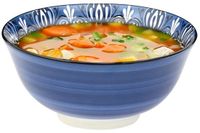 Home Deco Factory Bols à soupe Tokyo - bleu - 15 x 7 cm - céramique