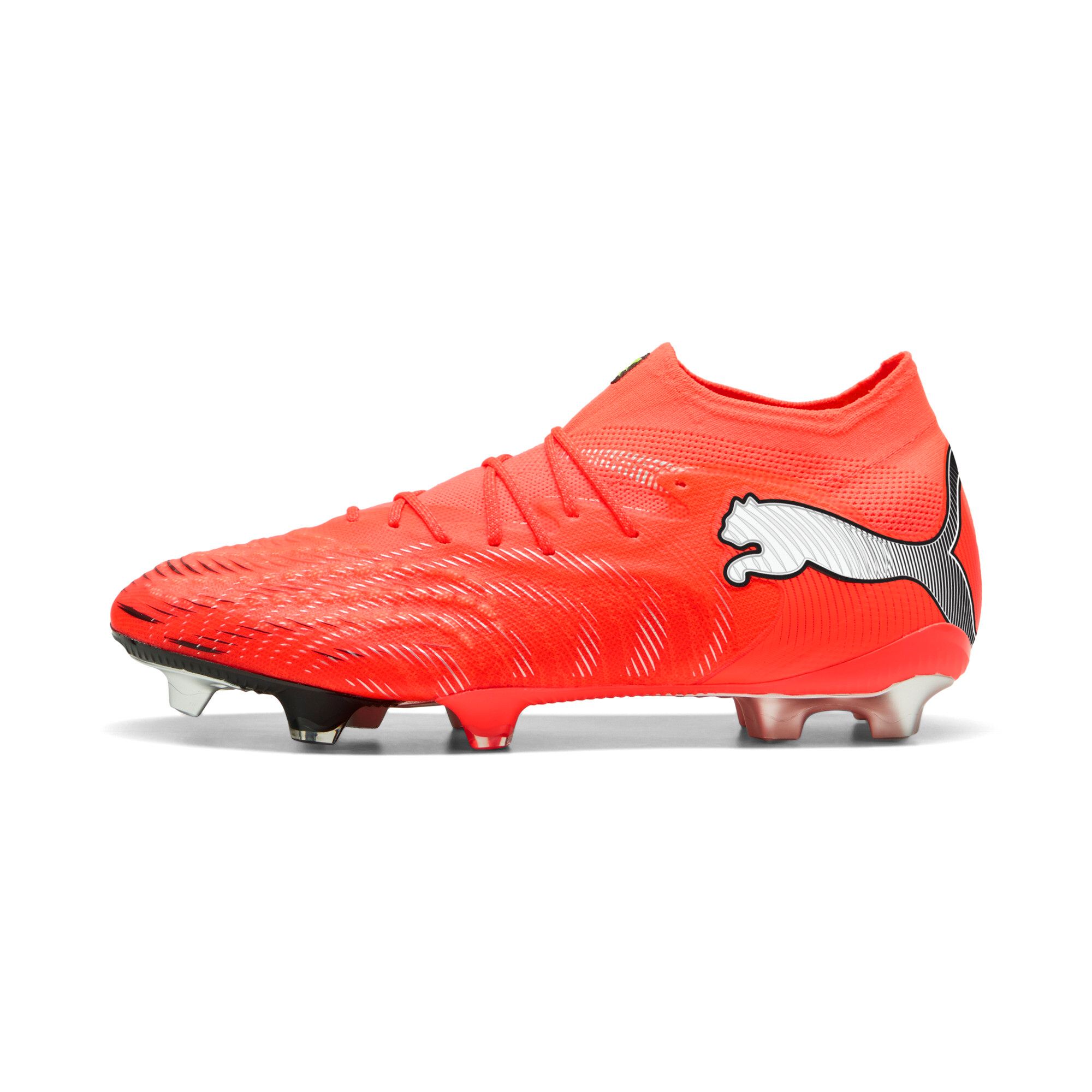 PUMA Future 9 Ultimate Fg Unleashed - Gloeiend Rood/wit/zwart/zilver - Natuurgras (Fg), maat 35½