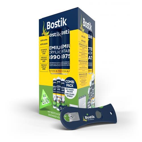 Bostik Premium Acryl wit 3x BI/BU/ANTICR + Gratis kokersnijder
