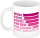 Bellatio Decorations Mok met hartjes handvat - Wit/Roze - 300 ml