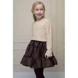 Le Chic korte tule a-lijn rok met glitters - donkerbruin