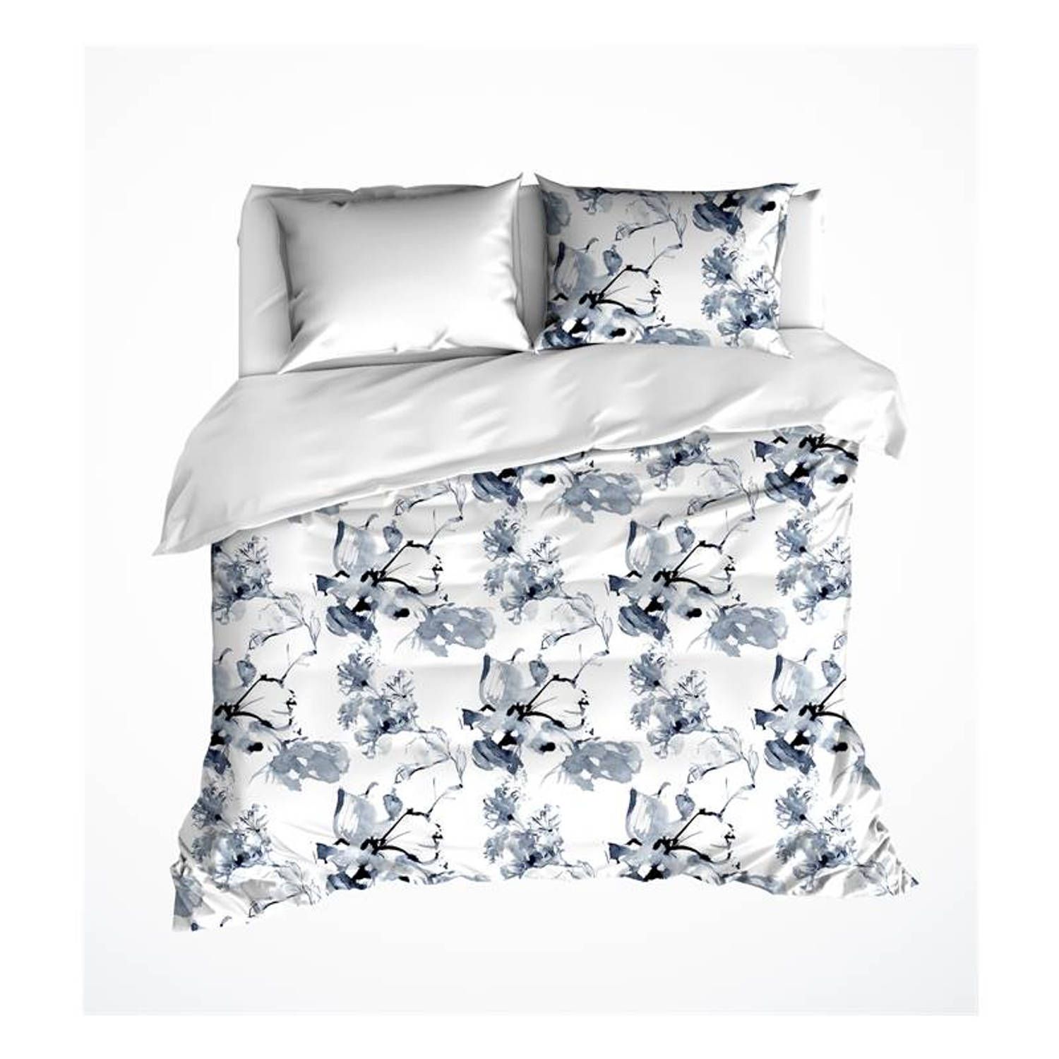 De Witte Lietaer quill dekbedovertrek - lits-jumeaux (240x200/220 cm + 2 slopen) - katoen satijn - moonlit ocean - wit