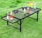 OEM Riokem ® Draagbare Kampeertafel - Opvouwbaar, Multifunctioneel, Grilltafel met Metalen Gaasblad, Zwart