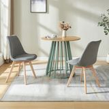 en.casa Eetkamerstoelen Fläten set van 4 stuks corduroy grijs en naturel