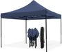 LifeGoods Tente de réception - Pliable - 3x3 m - Easy Up - Pavillon - Imperméable - Sac de transport avec roulettes - Bleu foncé