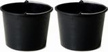Merkloos / Sans marque Set van 2 Bouwemmers – 20 Liter – Zwart – Met Maatverdeling en Verzinkte Beugel – Robuust Kunststof – Voor Bouw, Schoonmaak en Huishoudelijk Gebruik