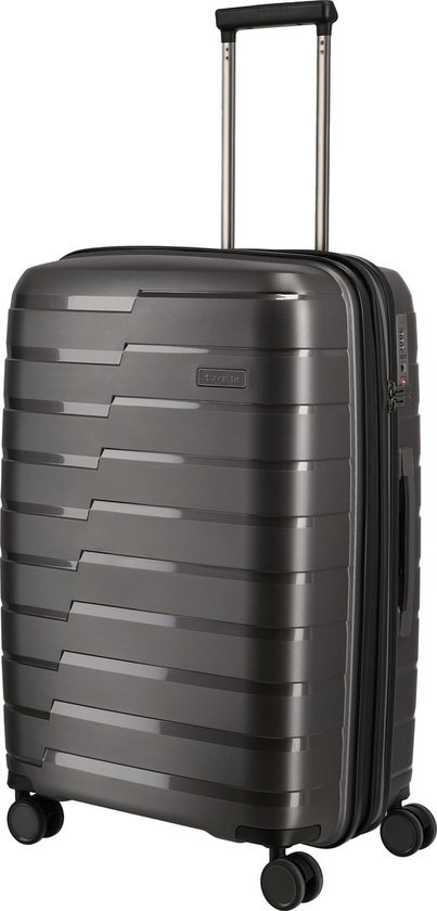 travelite Travelite Air Base 4 Wiel Trolley M Expandable anthracite Harde Koffer Grijs