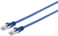 Câble plat RJ45 S-Impuls m. CAT 7 Rohkabel slim bleu 1m
