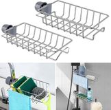 Shenzhen Haorui Industrial Technology Co., Ltd. Organiseur d'évier en acier inoxydable avec étagère de rangement pour robinet - Organiseur de cuisine