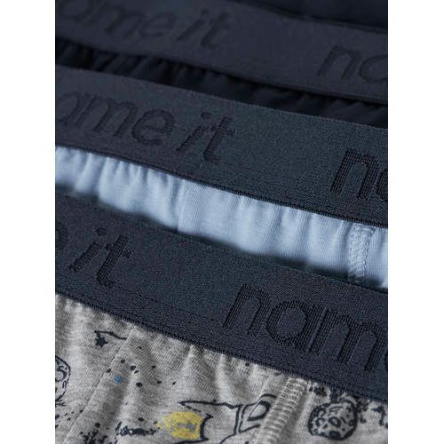 NAME IT KIDS boxershort - grijs/blauw/donkerblauw (set van 3)
