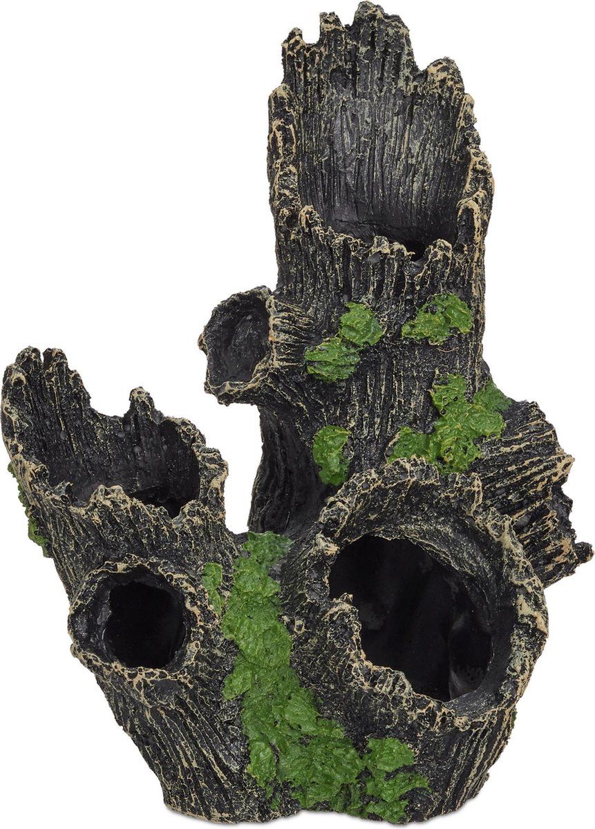 Relaxdays aquarium decoratie boomstam - schuilplek - grot - ornament - aquarium versiering