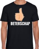 Bellatio Decorations Shoppartners Bv Beterschap duim omhoog cadeau shirt zwart voor heren - beterschap kado t-shirt L