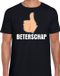 Bellatio Decorations Shoppartners Bv Beterschap duim omhoog cadeau shirt zwart voor heren - beterschap kado t-shirt L