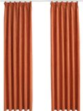 vidaXL Gordijnen verduisterend met haken 2 st 140x175 cm roestkleurig