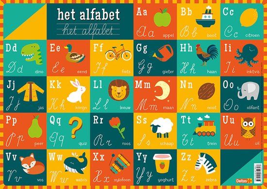 Deltas Educatieve onderlegger Het Alfabet - Multicolor - PVC - 5x5cm