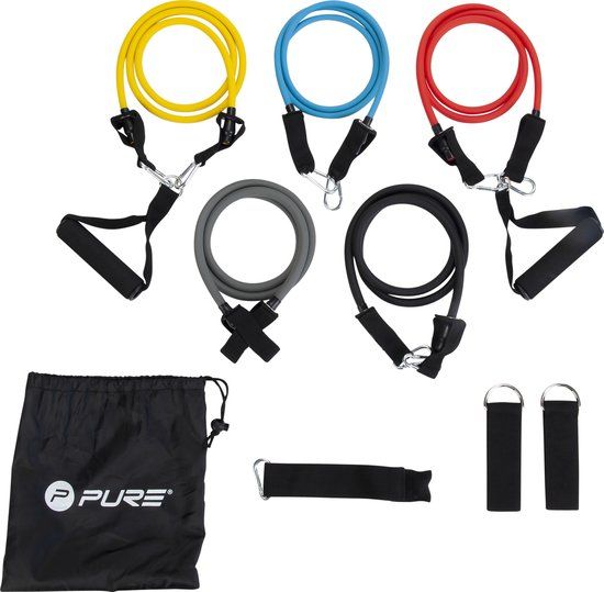 Pure2Improve - Weerstandsbandenset - 5 Niveaus Weerstand - Complete Trainingskit