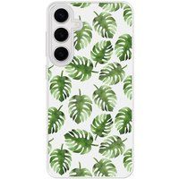 Samsung Galaxy S24 Feuilles de monstera Verstevigd hoesje met sublimatie bedrukking